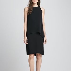 Theory Black Lyall Layered Tank Dress
